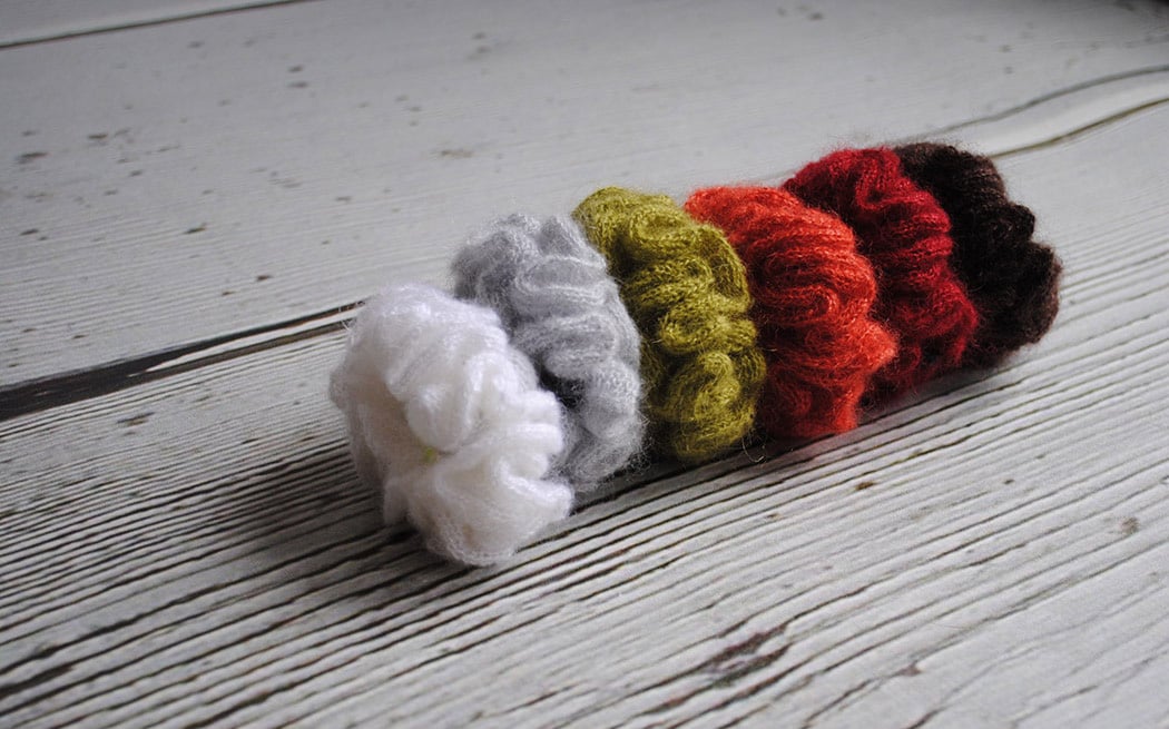 Kid-Silk Mohair Lace Knit Ruffled Scrunchies | { TKB } Knits Kid-Silk Mohair Lace Knit Ruffled Scrunchies | { TKB } Knits